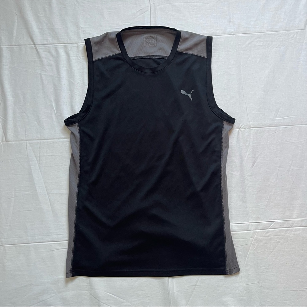 Puma Sleeveless Training Tee Black & Gray